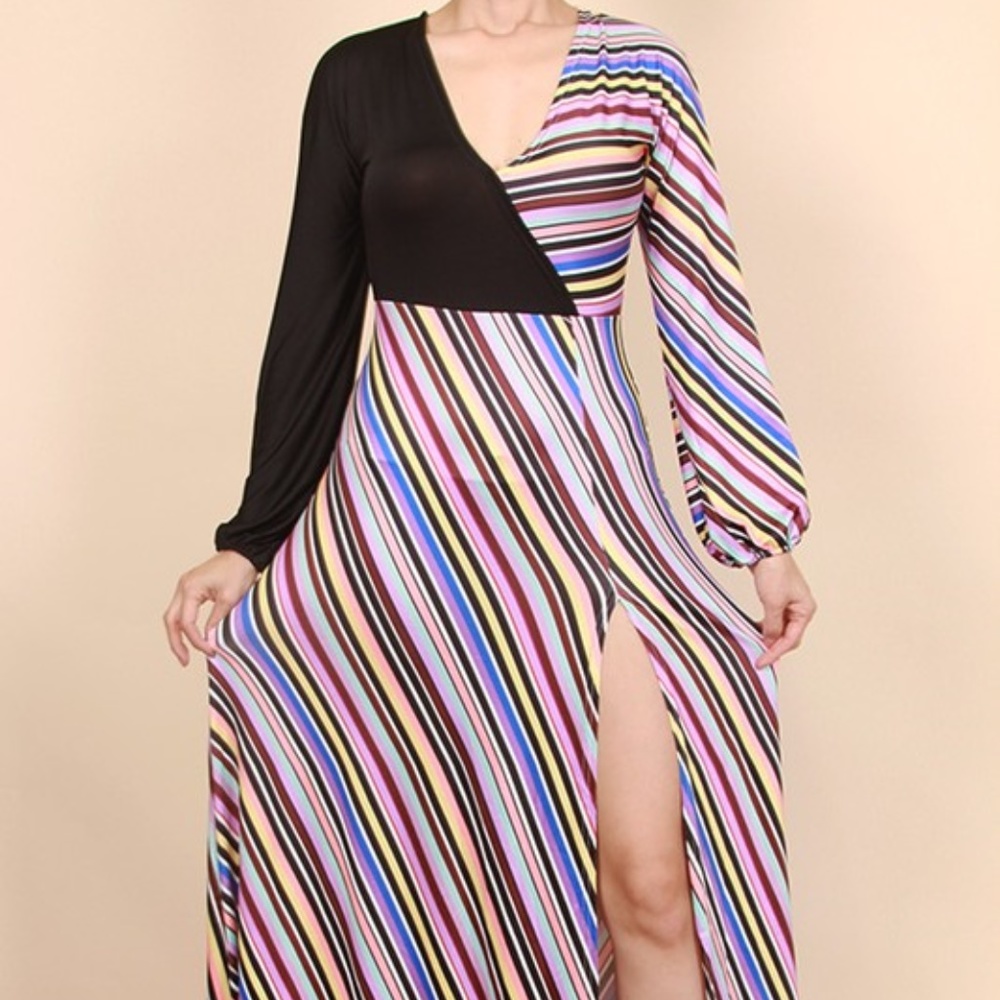 New Multi Color Maxi Dress
